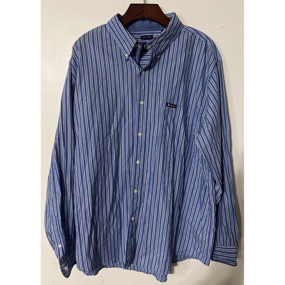 CHAPS NWOT MENS LONG SLEEVE‎ SHIRT STRETCH EASY-CARE BUTTON-DOWN SZ XXL STRIPED - Picture 1 of 7